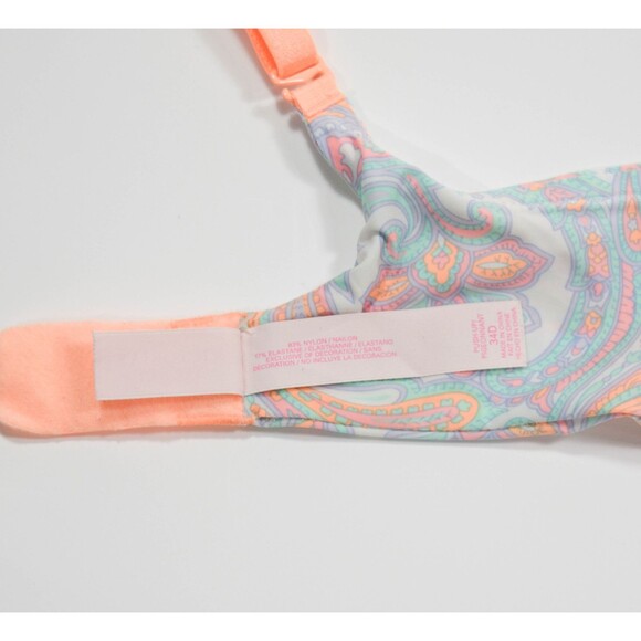 Victoria Secret Pastel Paisley Padded Push Up Underwire Bra Sz 34D - Picture 5 of 5